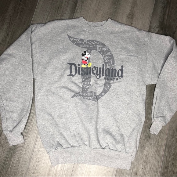 Disney Sweaters | Disneyland Grey Crewneck Sweatshirt | Color: Gray/Silver | Size: M | Bri4nn4m4rie's Closet